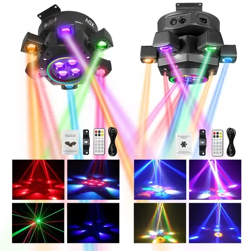 XDV 6-Arm 150W RGBW Moving Head DJ Light with DMX-512, Sound Activation & Strobes, Festive Decor for   Halloween Day, Weddings,sohochic
