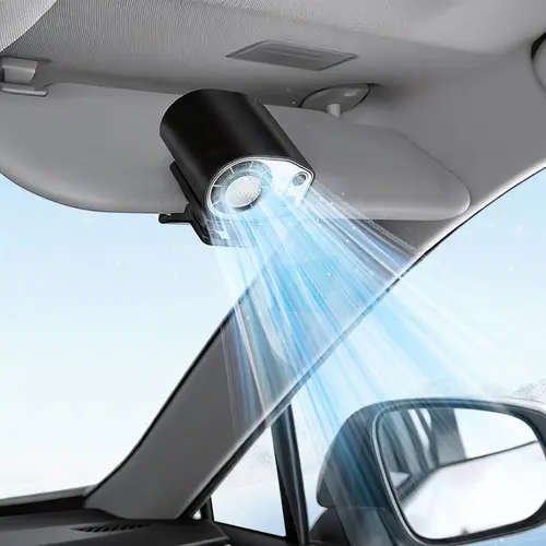 JOYTUTUS Semiconductor Cooling Clip-On Fan - Portable Fan, Car Vehicle Accessories, 360° Rotatable, 100-Speed Adjustable, USB Rechargeable, 3000mAh Battery, LED Display, Cool Tech Gadget
