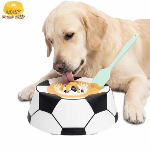 PawPace Multi purpose dog bowl,No mess Dog Liquid Slow Feeder,Easy clean Lick Bowl Mat with Ball ,8 Extra Large Suction Cups,No Mess Liquid Treat Enrichment Bowl for Dogs,Dishwasher Safe,Blue,#tiktokshopbacktoschool