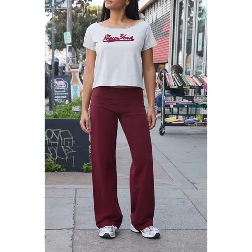 John Galt Women's Burgundy Priscilla Flare Pants