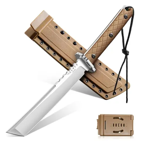 Purple Dragon Camping Knife, with Sheath, Full Tang Handle, Outdoor Tool for Camping, Hiking, Cooking & BBQ, Great Gift for Men
