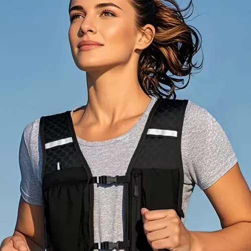 Lightweight Outdoor Hiking Running Vest with Reflective Hydration Water Bag, Phone Storage Pocket, Sporty Style, All Seasons Use, Trail Running Runners