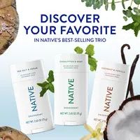NATIVE Aluminum-Free Deodorant Stick Discovery Set – 3-Pack, 2.65 oz, 72HR Odor Protection