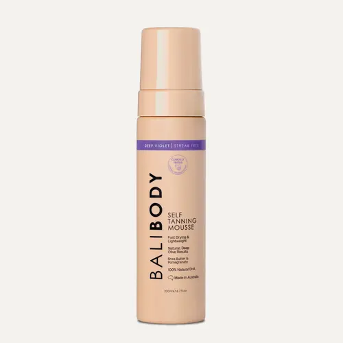 Bali Body | Deep Violet Self Tanning Mousse - Ultra Dark Self Tanner, Violet-Based Sunless Tan for Deep Olive Glow, Streak-Free Fast-Drying Formula, Hydrating, All Skin Types Including Sensitive Skin