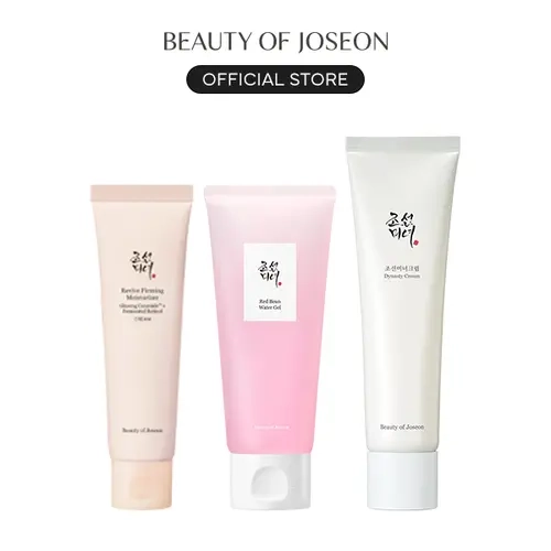 [Beauty of Joseon Official] Multi-Zone Treatment Trio (Revive Firming Moisturizer + Red Bean Water Gel + Dynasty Cream) | Value Set for Combination Skin, Lightweight Gel Moisture for Oily T-Zone, Dewy Moisturizer for Dry Patches