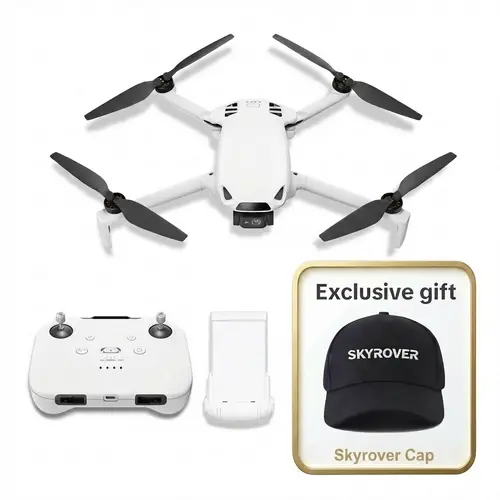Skyrover S1 Mini Lightweight WiFi RC Quadcopter with Camera - 4K/60fps Drones, 3-Axis Gimbal, 39000ft Transmission, 120-Min Flight Time, Under 249g, Quadcopter Design, Auto Track, Return to Home S1-3 for Outdoor Flying Fun,sohochic