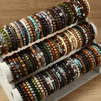 Unisex 72pcs Random Boho Wooden Bead Stackable Bracelet Set - Handcrafted Stretch Design, His and Hers Couples Gift, Daily Wear Costume Jewelry Bangles,sohochic