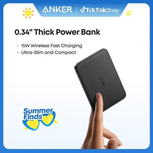 [Spotlight Live] Anker Nano[Spotlight Live] 5000mAh Magnetic Power Bank - Qi2 15W Max Wireless Charging, Ultra-Slim Smartphone Mobile Charger, Mini Pocket Nano Charger Power Bank for iPhone 17/16/15/14/13/12 Series (MagSafe-Compatible)