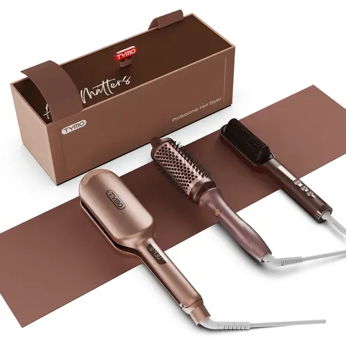 【Limit Edition】3‑in‑1 Styling Set TYMO RING PLUS & TYMO ROVY & TYMO STYLUX THERMAL BRUSH, Matching Cooling Mat, Ceramic Plated, Dual Voltage toolupgrade
