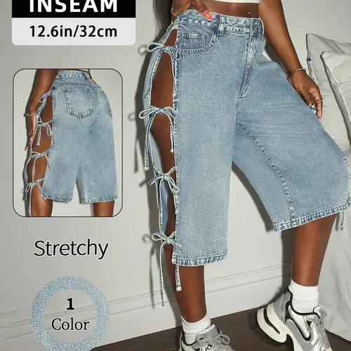 Women's New Fashion Denim Pants, Spring & Summer Bottoms, Breathable Fabric, Trendy Streetwear Aesthetic Casual Fitted Jeans, Button Fly Design, Womenswear, Casual Comfy Jeans
