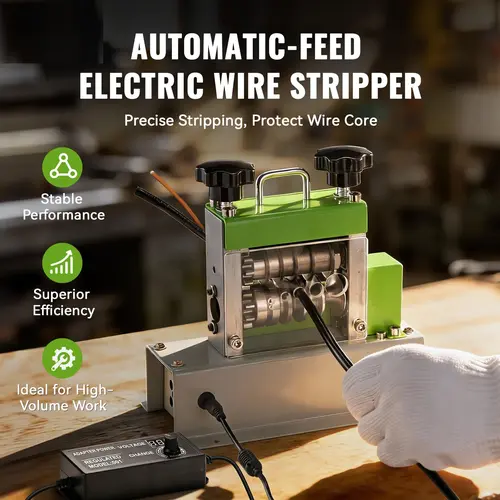 EasyWox 35W Motorized Wire Stripper Machine, Electric Cable Stripping Tool for Tools & Hardware, Automatic Feed, Faster Terminal Prep, Reduced Hand Motions, Simple Loading, Quick Precise Stripping, Protect Wire Core, Stable Performance, All-Seasons Use