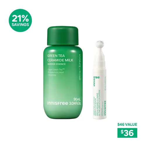 [Innisfree Official] Green Tea Depuff + Hydrate Duo
