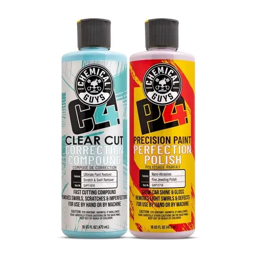 Chemical Guys 2-Step Compound & Polish Bundle, Auto Paint Care Supplies, Car Scratch Remover Polishes, Car Detailing Accessories & Chemicals, Scratch Repair Solution