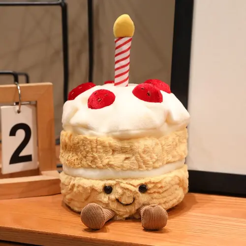 Strawberry Cake Plush Toy, Soft and Huggable Stuffed Toy, Cute Home Decor, Perfect Birthday, Mother's Day and Graduation Gift for Kids and Adults, Soft Cuddly Gift