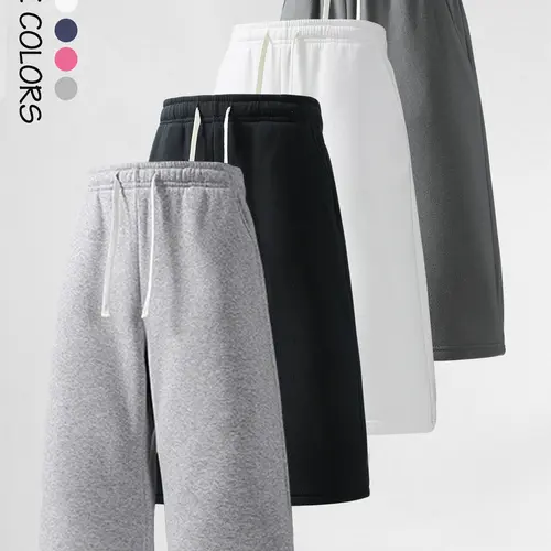 4 Pack Men's Solid Color Drawstring Waist Loose Fit Straight Leg Sports 3/4 Pants,Plain Casual versatile Joggers,Minimalist unisex Basic knit Sweatpants,For Daily Wear,Vacation,Outdoor Activities,Going Out,For Summer Menswear Classic Simple capri Trousers
