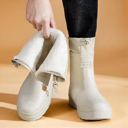 High-Quality Anti-Slip Waterproof Mid-Calf Adjustable Duck Boot Rain Boots, Casual Warm Boots, Perfect for Beach Travel & Kitchen Use, Comfortable and Durable, Slip Resistant Boots, Waterproof Footwear, Rain Shoes