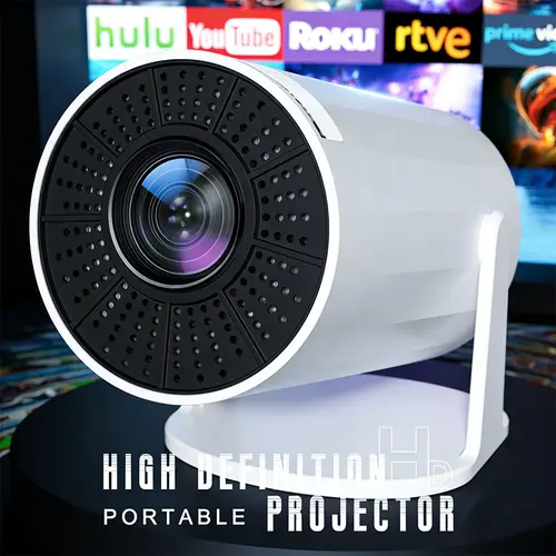 XBJ Upgraded Premium 4K Portable Wireless Smart Projector with Android 12.0, Bluetooth 5.2, Build-in Audio, Auto Keystone Correction & Manual Focus - Ideal for Home Theater, Outdoor Use,sohochic