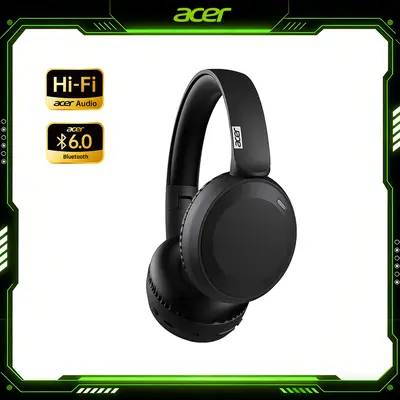 [Soho Chic]Acer OHR205 Wireless Headphones - Hi-Fi Stereo Audio, Foldable Portable Electronic, Bluetooth +3.5mm Wired Cable Option, Spring Gaming Gift for Him SohoChic