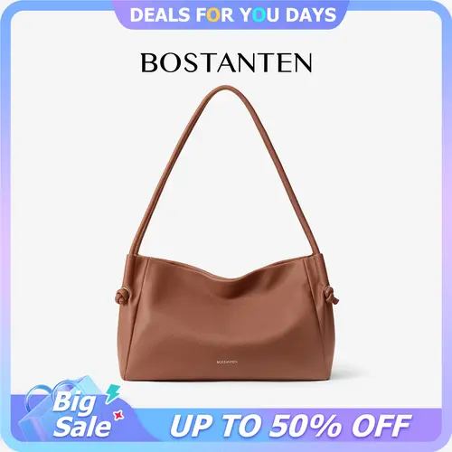BOSTANTEN Women's Pebbled PU Leather Shoulder Bag - Soft Hobo Everyday Bag for Travel, Work, Accessories For Women, Work Bags For Women