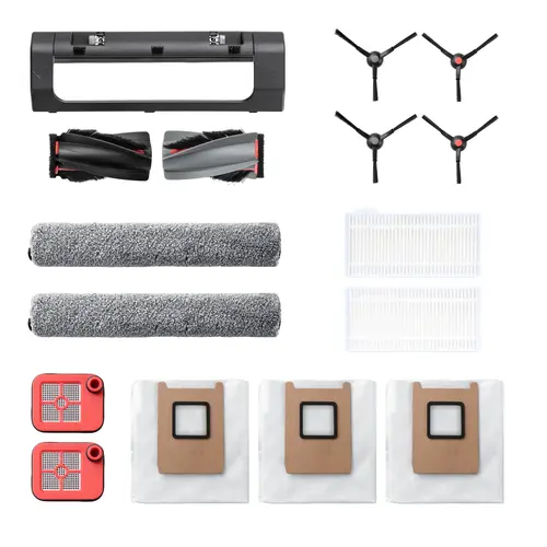 eufy C28 Replacement Kit, Side Brush ×2, Dirty Water Tank Filter ×2, Roller Brush and Brush Guard ×1, Dust Bag ×3, Roller Mop ×2, Replacement Filter ×2, 2× Filter Replacements, Helps Extend Robot Life,sohochic