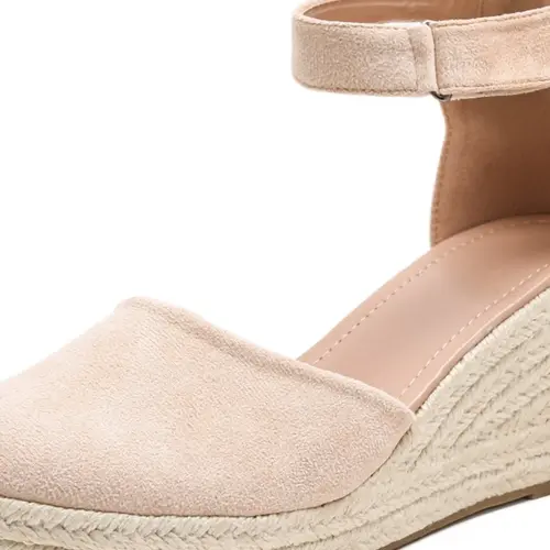 Women's Wedge Sandals, Vintage Bohemian Style, Open Toe Ankle Strap Wedge Heeled Shoes, Fashionable Beach Party Holiday Wear, Sexy Thick Sole Sneakers, Fashion Footwear
