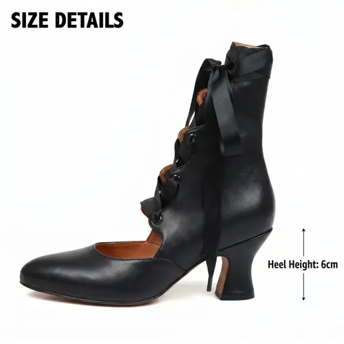 Fashion Boots For Women Mary Jane Ankle Boots Pointed Toe Block Heel Lace Up Back Zipper Gladiator Boot Lolita Retro Chic Vintage Princess Shoes Party Wedding Date Back To School Photoshoot Festival Comfy Ghillie Pumps Breathable Modern Boots