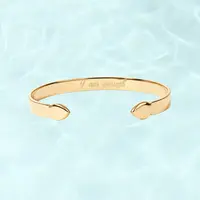 PAVOI Waterproof Bangle Bracelets for Women - 14K Gold Plated Adjustable Mantra Cuff Bangle - Hypoallergenic Stainless Steel Stackable Bracelets Jewelry Gifts for Women