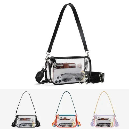 CLUCI Clear Bags for Women,Small Clear Purse,Clear Crossbody Bag,Clear Shoulder Bag for Concerts Sports Events Festivals Fallwins