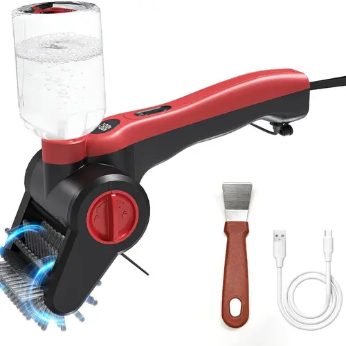 [Summervibes]Electric Grill Brush, 100W High Power Cordless BBQ Cleaner with 300ml Water Spray Tank, IPX8 Waterproof Automatic Scrubber for Gas Charcoal Grills, 2-Speed Rechargeable Power Brush with Scraper, Portable, Utensils, Stainless tiktokshopspringg