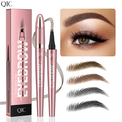 4-Tip Waterproof Eyebrow Pencil - Brow Grooming Eyebrow Pencils with Microblading Fine Hair Strokes, Natural Defined Brows, Long-Lasting Smudge-Proof Makeup Tool for Daily Routine, Party.#sohochic