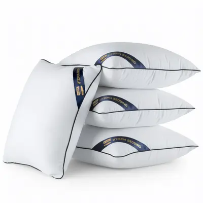 Utopia Bedding Aesthetic Pillow Inserts (2/4 Pack Options, White, 22x22 in) - Polyester Fill, Breathable, Clean Edge, Pillow Cube, Comfy Couch/Cozy Bed Setup Support, Dopamine Decor/Home Inspo Cushion Sham Stuffers, Cozy Corner