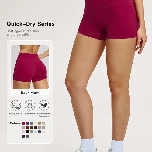 Women's High Waist Yoga Shorts, Tight-Fitting Workout Pants, Butt-Lifting Running Gym Shorts, European and American Style, Breathable Stretchy Shorts, Lightweight Athleisure Shorts, Dry Fit Shorts, Stretchy Athletic Shorts