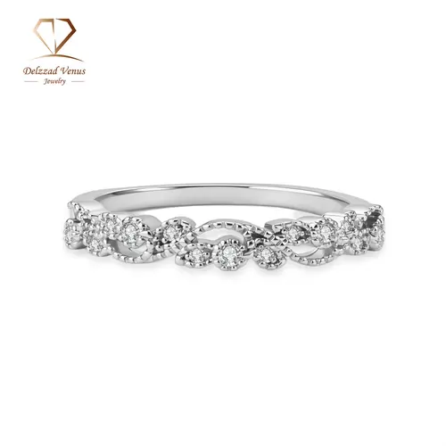 Delzzad 0.1ct VVS Synthetic Moissanite Filigree Lace Copper Band, Stackable Promise Jewelry, Ideal for Engagement, Birthday Gifts (Rings for Special Occasions), Engagement Rings