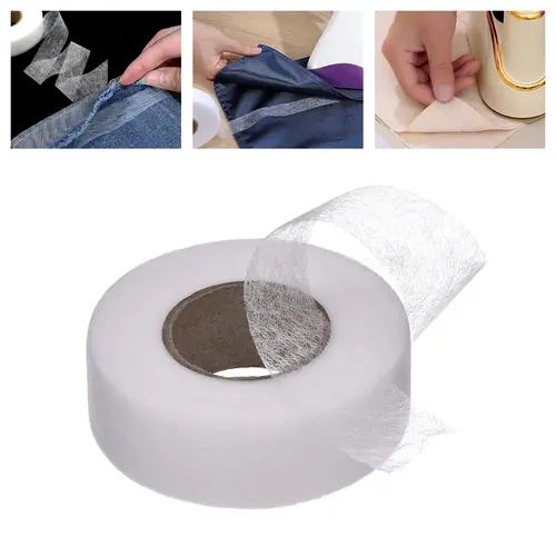 KOMOX 2559-Inch Hot Melt Non-Woven Double-Sided Adhesive Lining, Fusible Mesh Iron-On Fabric for Clothing Repair, Pants Legs, Short Fabric