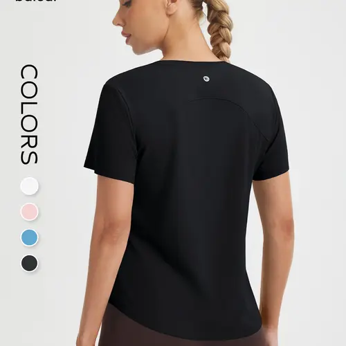 BALEAF Women's Ice Cooling Short Sleeve Performance T-Shirt UPF 50+ Sun Protection Quick Dry Lightweight Breathable Moisture Wicking Loose Fit Stretch Running Walking Hiking Travel Outdoor Workout Casual Active Top