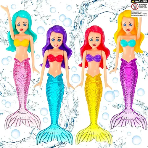 Colorful Mermaid Bath Toys Set, Cute Pool Floats Waterproof Dolls, Suitable for Boys Girls Adults, Fun Swimming Accessories