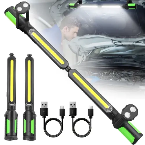 SYLSTAR Work Light for Mechanic, 2400LM Bright LED Work Light, 4400mAh Rechargeable Underhood Work Light Bar with Hooks, Magnetic Mechanic Light for Car Repairing/Inspection/Garage/Workshop/Emergency,toolupgrade