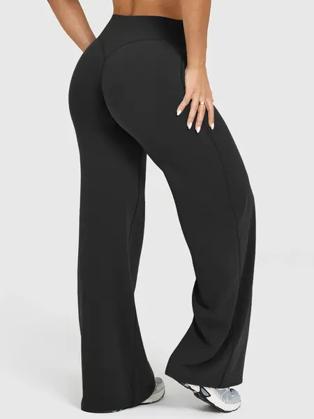 JGS1996 Women's High Waisted Straight Leg Yoga Pants - Casual Loose Outfit Lounge Wide Leg Pants Soft Stretchy Seamless Leggings Comfortable Flattering Activewear Summer for Workout Gym Daily Wear