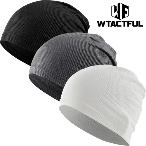 WTACTFUL 3-Pack Multifunctional Adults' Skull Caps - 23cm/9-in Deep Fit, Breathable 3D Ventilation Mesh, Lightweight Cooling Hat, Breathable Beanie, Mens Hats, Outdoor Gear for Running, Voluminous Hair Fit