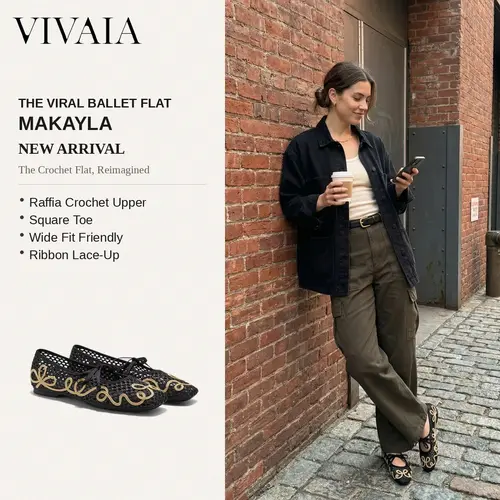 VIVAIA Women's Wide Feet Friendly Footwear - Fashion Flat Shoes, Square Toe (Gives Toes Natural Room), Slip-Resistant, Moisture Wicking Recycled Knit Upper, Breathable Mesh (Makayla, Maura, Carey: Mules, Raffia Sandals) for Party, Travel [Low Heel Height]