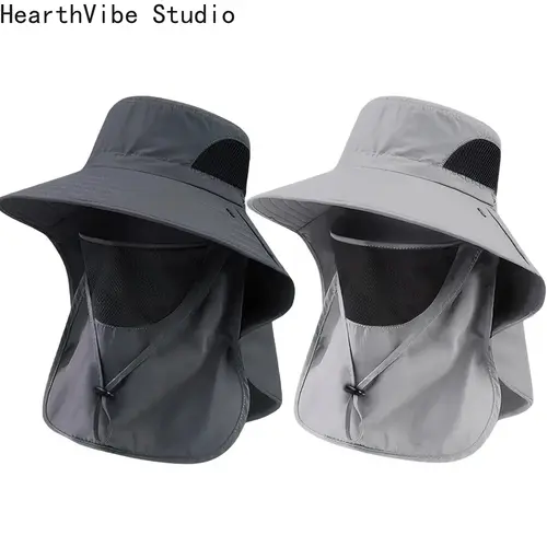 Unisex Outdoor Wide Brim Sun Cap - UPF Protection Fishing Headwear with Neck Flap, Detachable Face Cover, Quick-Dry Breathable Mesh, Adjustable Fit, Men's Accessories for Hiking, Camping