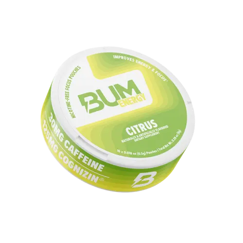BUM Energy Pouches – Tingle-Free Caffeine + Cognizin for Focus & Energy