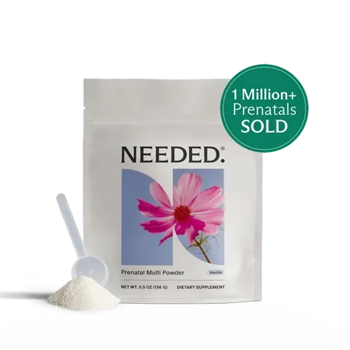 NEEDED. Prenatal Multi Powder - Vanilla - 30 Servings (1 Month Supply) - 22 Clinically Dosed Nutrients - Folate Choline & Vitamin D3 - Fetal Brain Development - Nausea-Friendly - Expertly-Formulated - Fertility to Postpartum