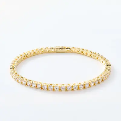 Diamonique Italia Clear Tennis Bracelet, Bronze