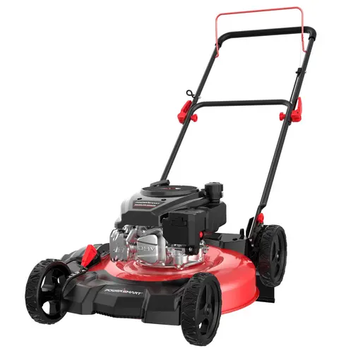 PowerSmart Gas Push Lawn Mower - 18-Inch/21-Inch 144cc 4-Cycle OHV Engine Lawn Care Equipment, 2-in-1 Mulch & Side-Discharge, 6-Position Adjustable Cutting Height, 10" Rear Wheels, Maneuverability, Built to Last, 95% Assembled Box (DV8618C/DV8621C)