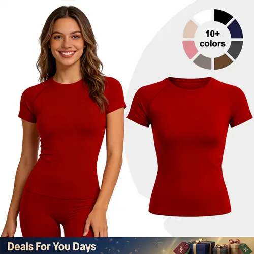 GYMER Impact Short Sleeve Top Moisture Wicking Breathable Gym Tops for Women Athletic Activewear for Yoga Fitness Running Daily Exercise #BackToSchool