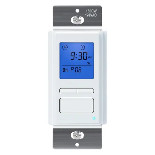 Ortis 7-Day Programmable in-Wall Timer Switch, Blue Backlight, Auto On/Off at Sunrise/Sunset, 3 Operating Modes and 7 Custom Schedules, Compatible with Fans and Motors, Neutral Wire Required,sohochic