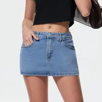 EMMIOL【Back to School】Women Denim Skort Skirt Stretchy Mid Waist Y2K Sexy Jean Skorts Dressy Casual Mini Skirts with Lining SohoChic