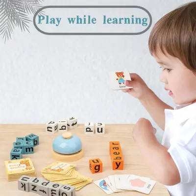 Letter Word Building Block Set - Family Board Game, Tabletop Game for 2-4 Players, Logic Thinking Training, Stress Relief Toy for Ages 3-6, Family Board Games, Tabletop Games
