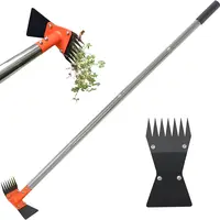 2-in-1 Garden Hoe & Weed Puller Rake, Heavy-Duty Spring Steel Sand Grain Coating Head Weeder, No-Bend Remover for Lawn, Garden Tools, deals for you